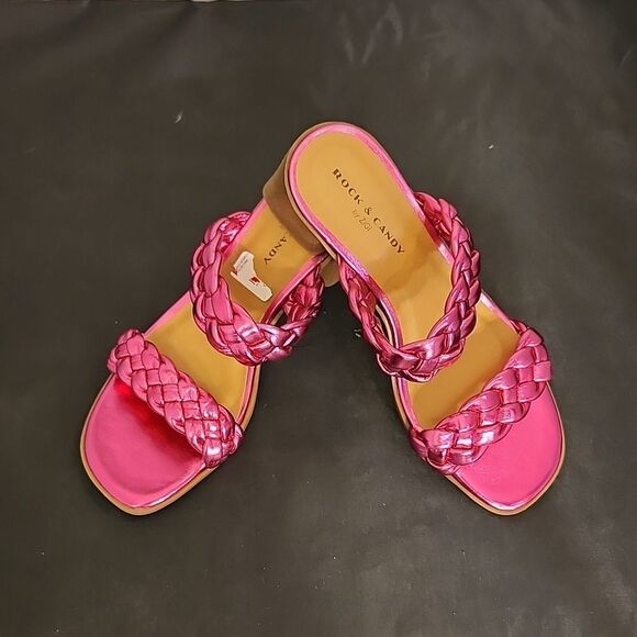 BRAND NEW ROCK&CANDY BY ZIGI DOUBLE BRAIDED STRAPS LOW BLOCK-HEEL SANDAL - Picture 2 of 15